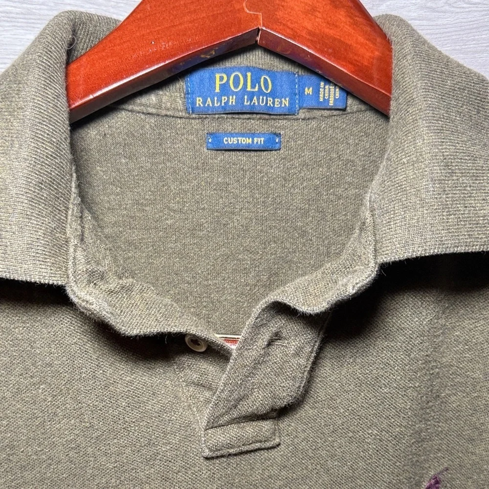 Polo by Ralph Lauren Dark Green Men's Polo Shirt Custom Fit Size Medium